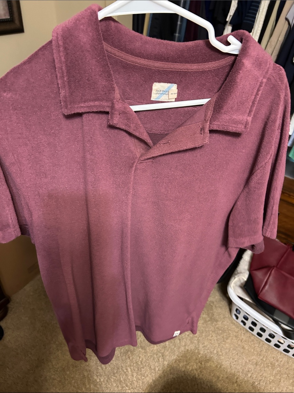 Fair Harbor Men’s Short-Sleeve Polo in Mauve